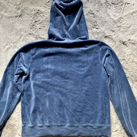 90s Y2K sky blue velour velvet zip up by Moda International - Picture 2 of 5